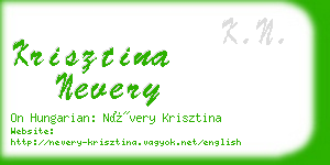 krisztina nevery business card